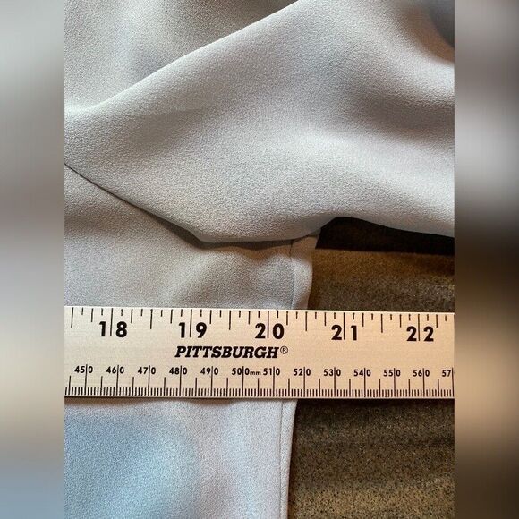 Vintage Paula Saker Blouse Women’s Large Light Blue Sheer Pleated Feminine - Picture 3 of 5